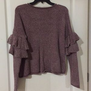 Ruffle mauve sweater